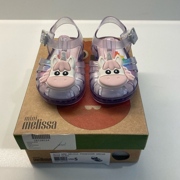 ⭐️Host Pick⭐️ NIB! MINI MELISSA Clear Unicorn Sandals Size 5 - Picture 9 of 11